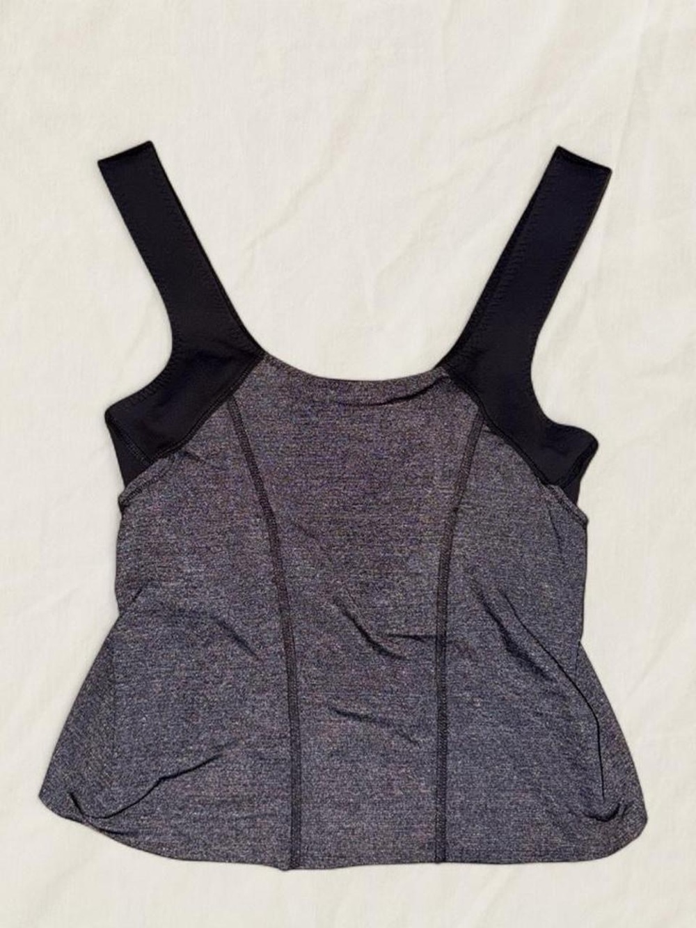 lululemon athletica Heathered Charcoal & Black Tank Top w/ Built in Sports Bra